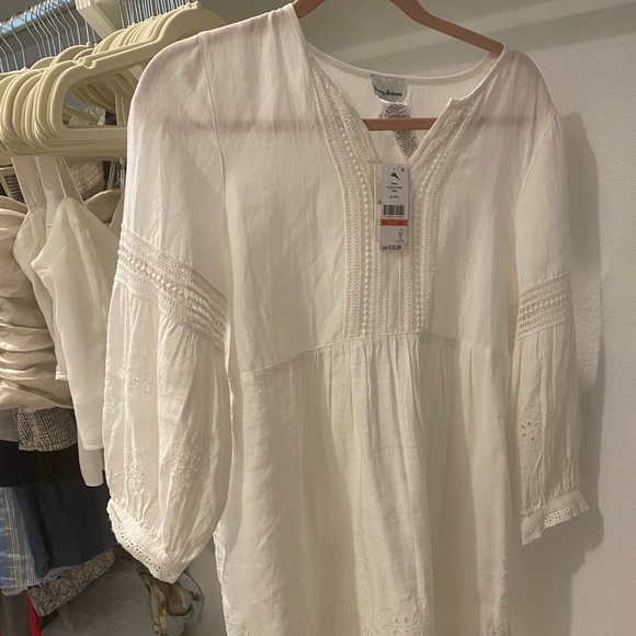 St. Lucia Linen-Blend Split-Neck Dress - Picture 5 of 5